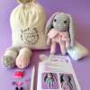 Kit de crochet Lapin tout doux gris et rose